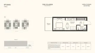 Studio Type A — 39.11 SQM total (31.91 apartment + 7.20 balcony) · 56 units