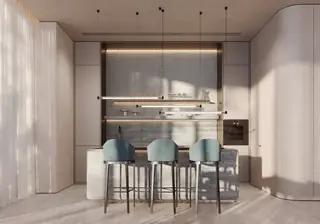 The kitchen, fully equipped on handover