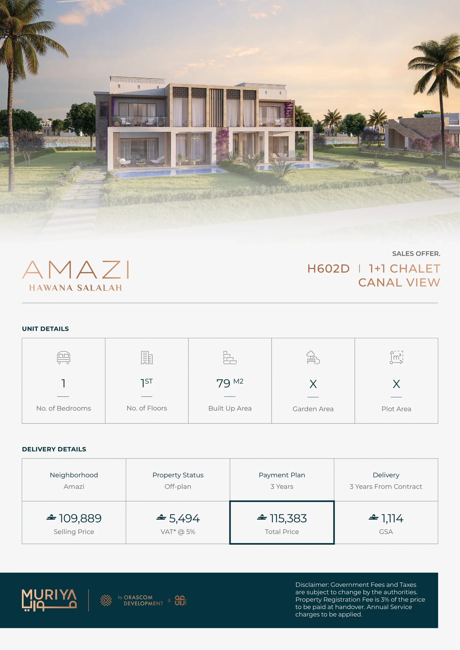 Chalet Sales Offer Sheet