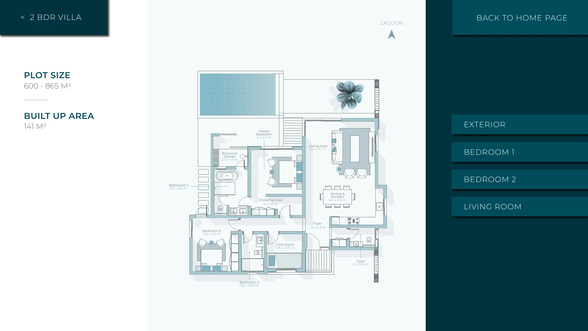 2 BDR Villa Layout Plan